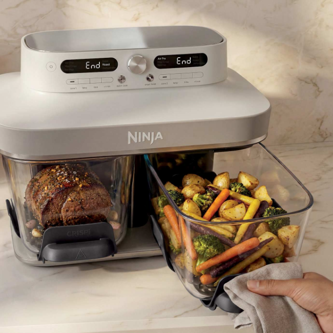 Ninja Crispi Dualzone Glass Air Fryer - Bone | DD102UKIV2 - Image 2