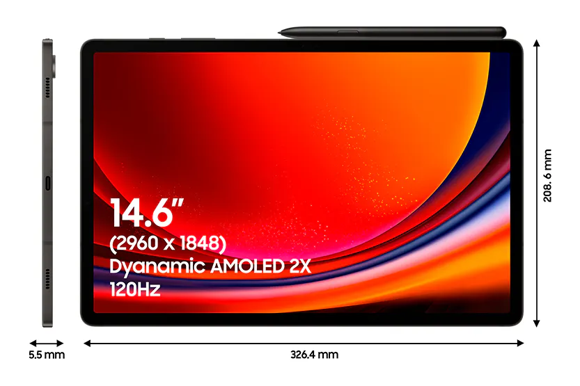 Samsung Galaxy S9 Ultra Tablet | 256GB - Graphite | SM-X910NZAAEUB - Image 2 Samsung Galaxy S9 Ultra Tablet | 256GB - Graphite | SM-X910NZAAEUB - Image 2