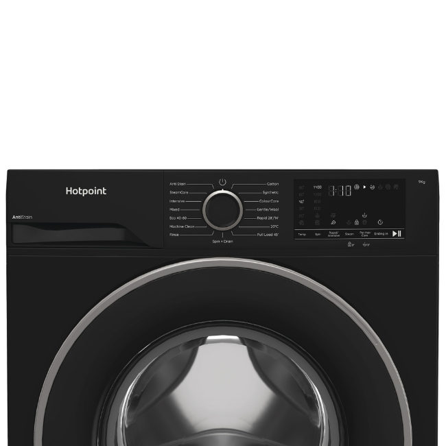 Hotpoint ColourCare Washing Machine 9kg 1400sp - Black | H91BANTISTAINIRE - Image 7