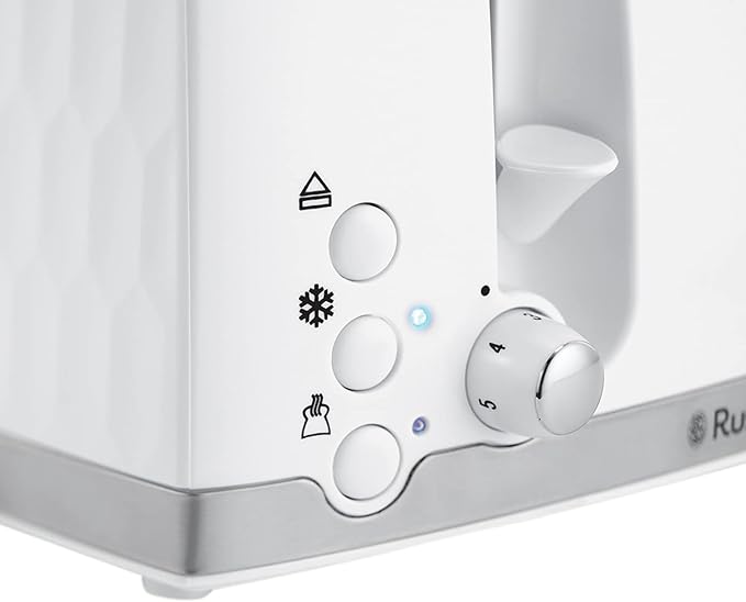 Russell Hobbs Honeycomb 4 Slice Toaster - White | 26070 - Image 4