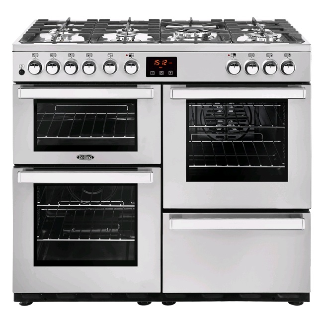 Belling Cookcentre 100cm Dual Fuel Range Cooker 100DFT - Stainless Steel