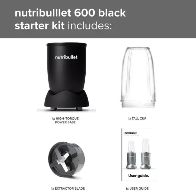 Nutribullet 600 Series Starter Kit | Black | 02582 - Image 6 Nutribullet 600 Series Starter Kit | Black | 02582 - Image 6
