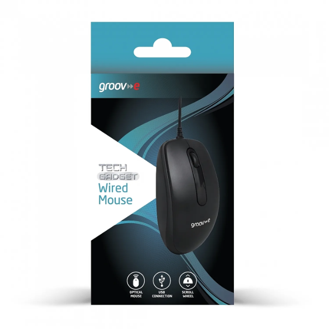 Groove Wired Optical Mouse | Black | GVPC21BK - Image 2