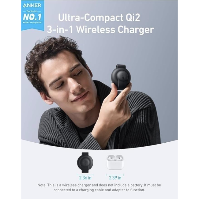 Anker Qi2 15w Foldable 3-In-1 Wireless Charger | B25M8H11 - Image 4