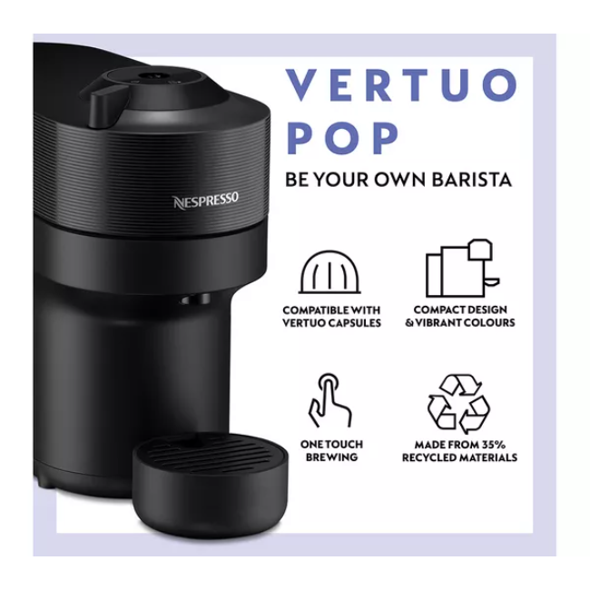 Nespresso Vertuo Pop Coffee Machine Bundle | Black | ENV90.B-PLUSCAPS - Image 2