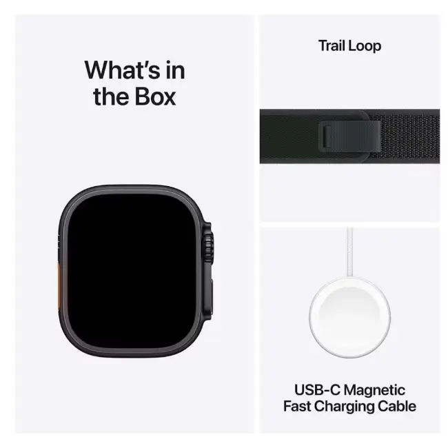Apple Watch Ultra 2 | 49mm | Black Titanium Case with Black Trail Loop | M/L | MX4V3QA-A - Image 7