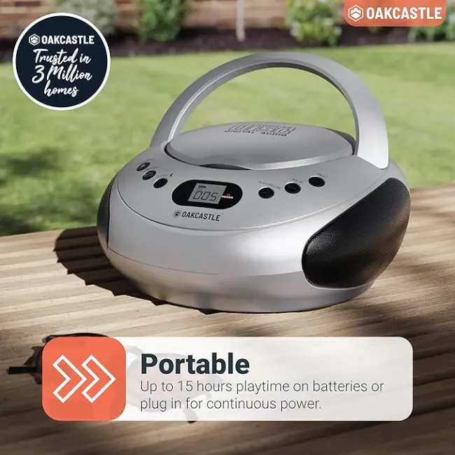 Oakcastle CD250 CD Boombox | Bluetooth | Silver | 1000002940 - Image 5 Oakcastle CD250 CD Boombox | Bluetooth | Silver | 1000002940 - Image 5