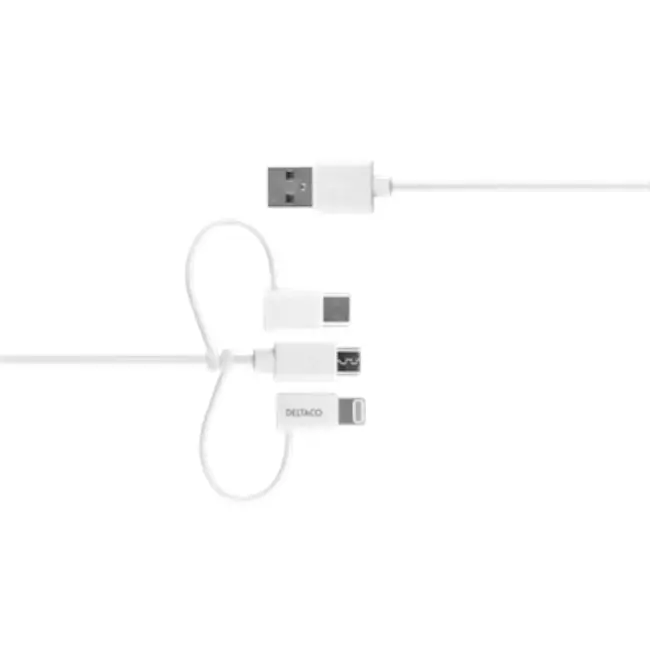 Deltaco Universal Charger Cable | 1m | IPLH441 - Image 3 Deltaco Universal Charger Cable | 1m | IPLH441 - Image 3