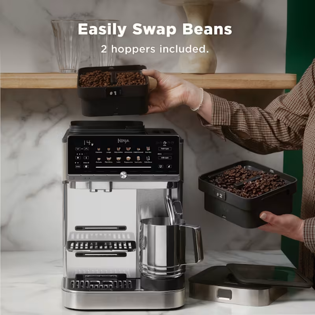 Ninja AutoBarista Pro Automatic Bean-To-Cup Espresso Machine - Black/Stainless Steel | AE1051UK - Image 3