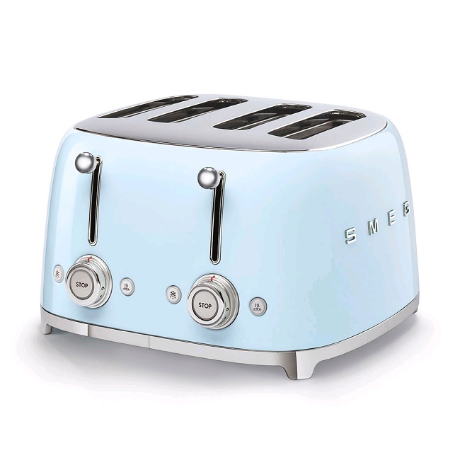 Smeg 4 Slice Retro Style Toaster | Blue TSF03PBUK Smeg 4 Slice Retro Style Toaster | Blue TSF03PBUK
