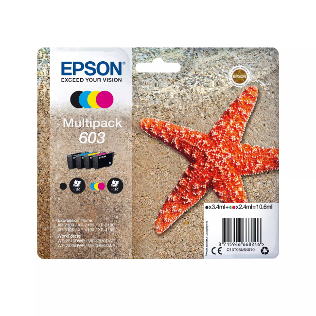 Epson 603 Starfish Individual Ink | Multi-Pack | T03U64010 Epson 603 Starfish Individual Ink | Multi-Pack | T03U64010