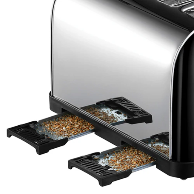 Russell Hobbs Stainless Steel 4-slice Toaster - Black | 28360 - Image 5