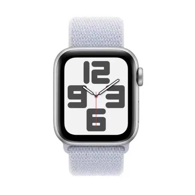 Apple Watch SE (2024) GPS 44mm | Silver Aluminium Case with Blue Cloud Sport Loop | MXET3QA-A - Image 2