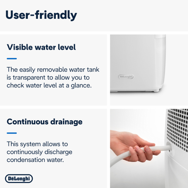 Delonghi Dehumidifier 16l - White | DEXD216RF - Image 3