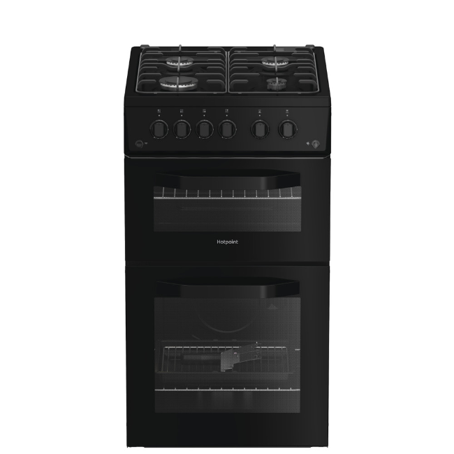 Hotpoint Gas Freestanding Double Cooker - Black | HTG5GCB - Image 1 Hotpoint Gas Freestanding Double Cooker - Black | HTG5GCB - Image 1