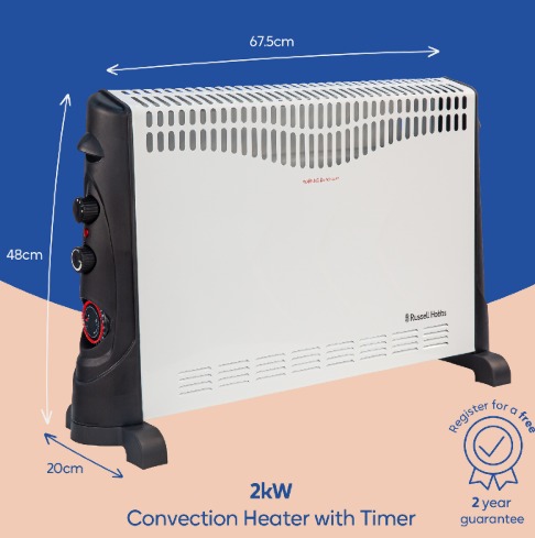 Russell Hobbs 2KW Convector Heater With Timer | RHCVH4002 - Image 5