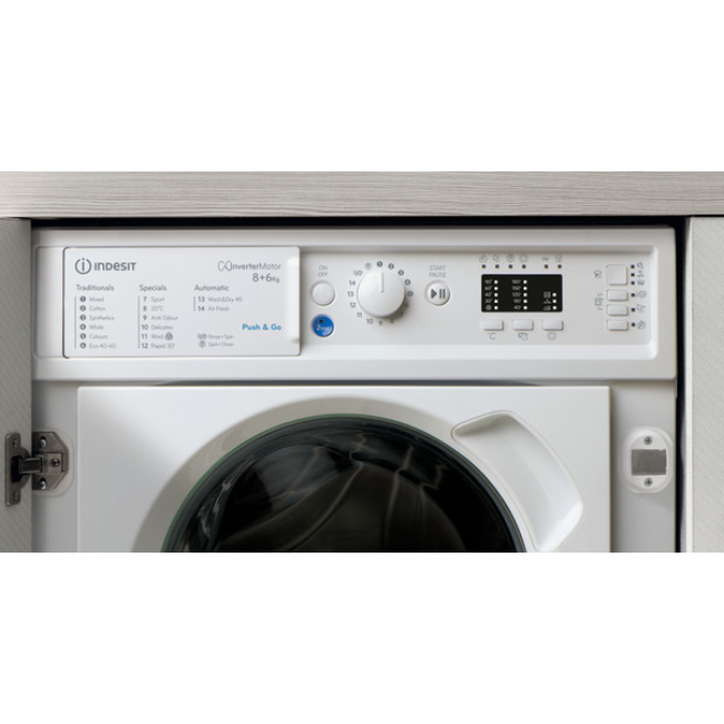Indesit Push&Go Integrated Washer Dryer - White | BIWDIL861485UK - Image 10 Indesit Push&Go Integrated Washer Dryer - White | BIWDIL861485UK - Image 10