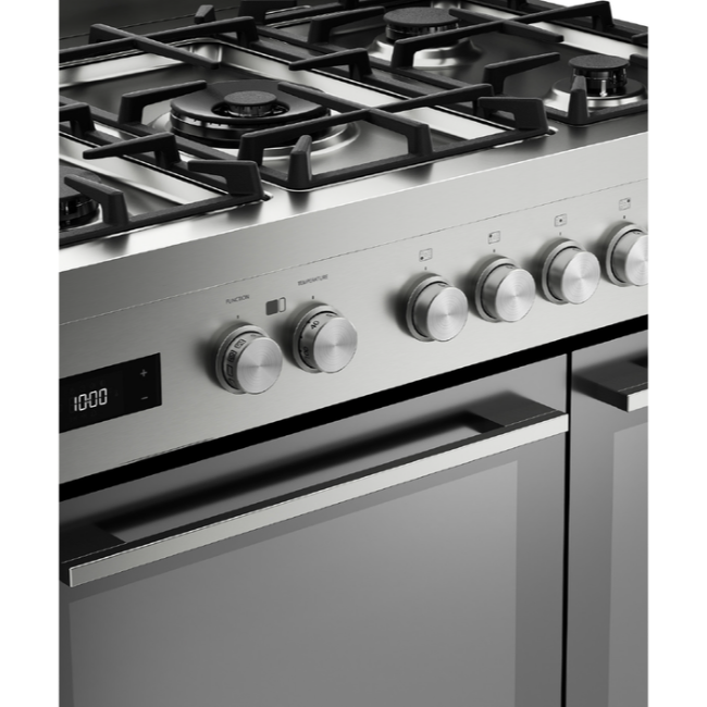 Fisher & Paykel 90cm Series 7 Contemporary Dual Fuel 5 Burner Freestanding Cooker - Steel | OR90L7DBGFX2 - Image 6