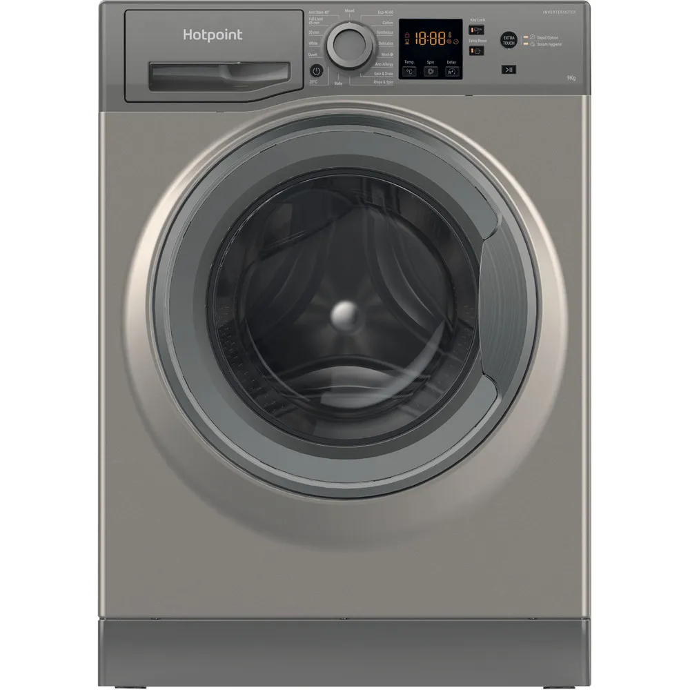 Hotpoint 9KG 1400 Spin Washing Machine - Graphite | NSWM 945C GG UK N Hotpoint 9KG 1400 Spin Washing Machine - Graphite | NSWM 945C GG UK N