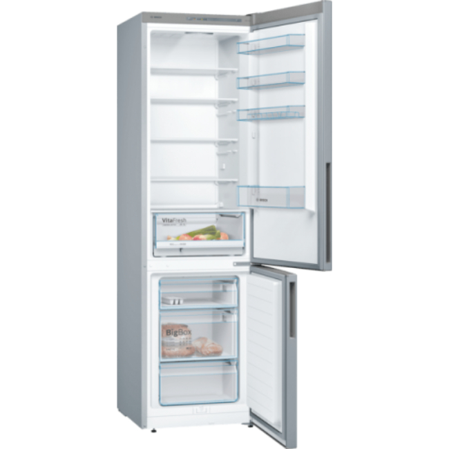 Bosch Serie 4 Fridge Freezer 201x60cm Stainless steel KGV39VLEAG