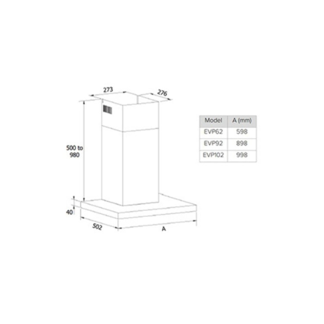 CDA Linear Extractor Hood - Stainless Steel | EVP92SS - Image 2 CDA Linear Extractor Hood - Stainless Steel | EVP92SS - Image 2