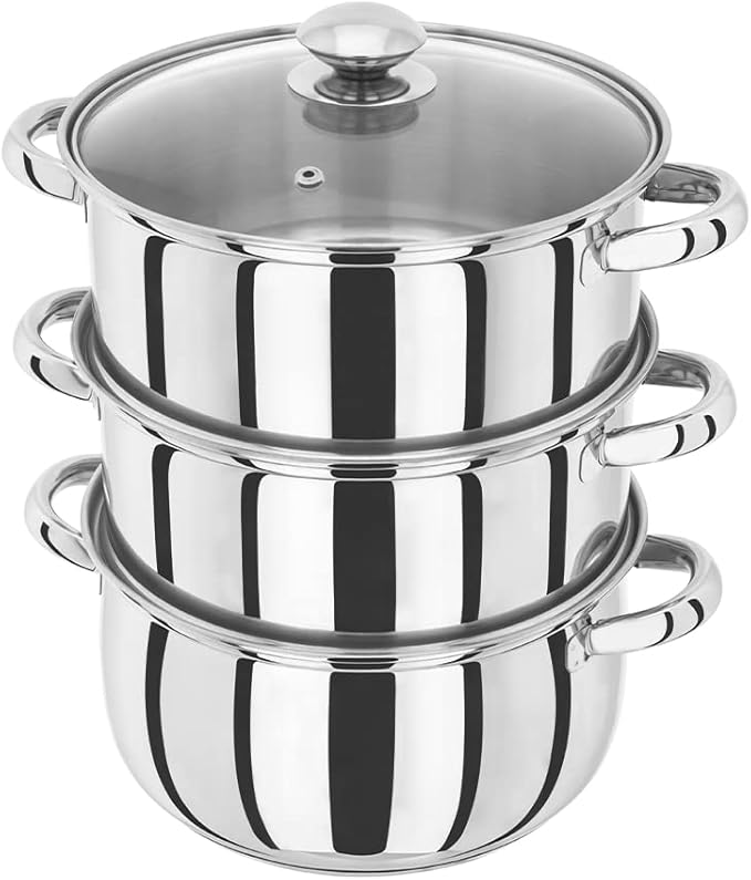 Judge Essentials 3 Tier Steamer Set - Stainless Steel | HX04  Judge Essentials 3 Tier Steamer Set - Stainless Steel | HX04