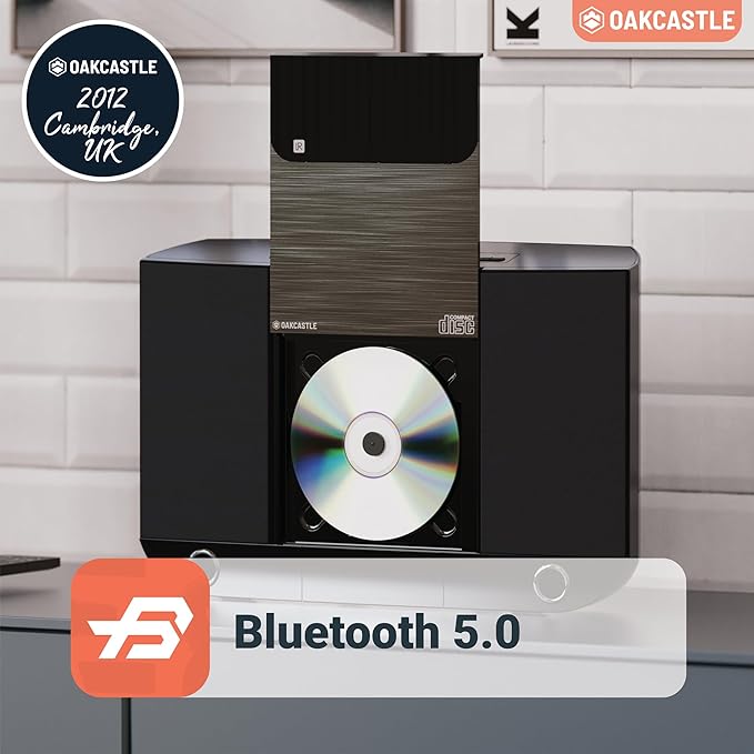 Oakcastle Compact HiFi Bluetooth Stereo System - Black | 1000002839 - Image 3 Oakcastle Compact HiFi Bluetooth Stereo System - Black | 1000002839 - Image 3