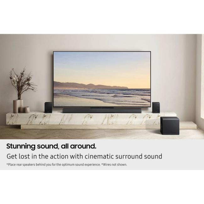Samsung Q-Series 5.1.2ch Soundbar with Subwoofer & Rear Speakers - Black | HW-QS750F-XU - Image 11
