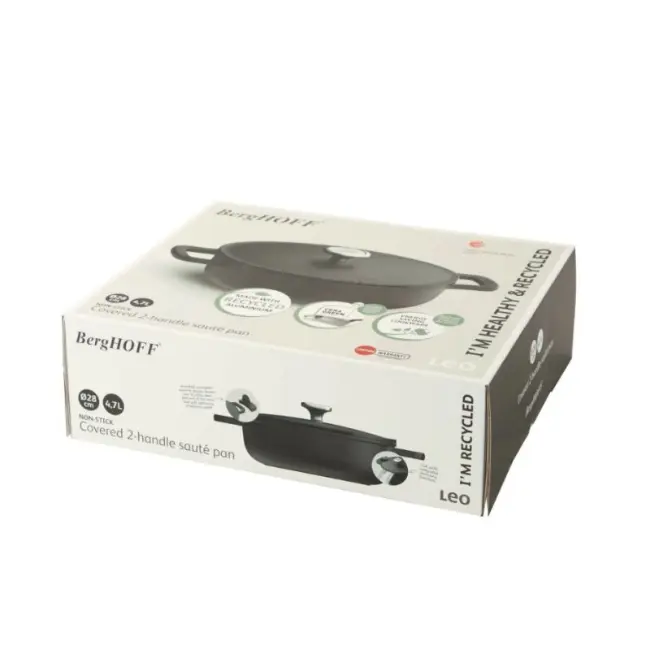 Berghoff Covered Saute Pan | 28cm | Non Stick | Phantom | 3950579 - Image 3