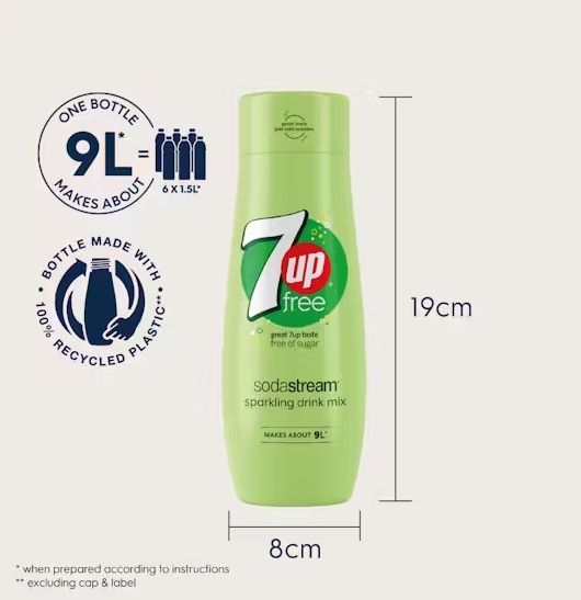 SodaStream Flavouring Syrup 440ml - 7Up Free | 1924206440 - Image 4 SodaStream Flavouring Syrup 440ml - 7Up Free | 1924206440 - Image 4