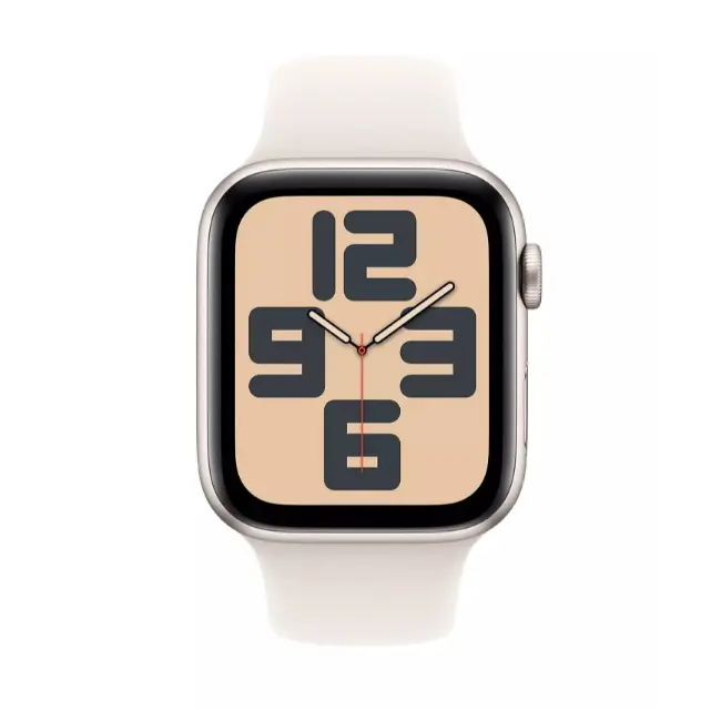 Apple Watch SE (2024) GPS | 40mm | Starlight Aluminium Case with Starlight Sport Band | M/L | MXEG3QA-A - Image 2