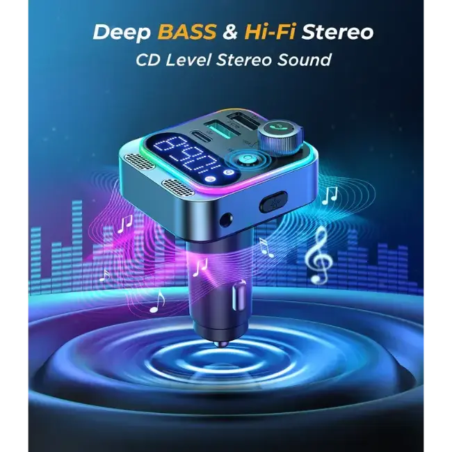 Joyroom 48W Car Wireless FM Transmitter | Silver | HL-CL16 - Image 2