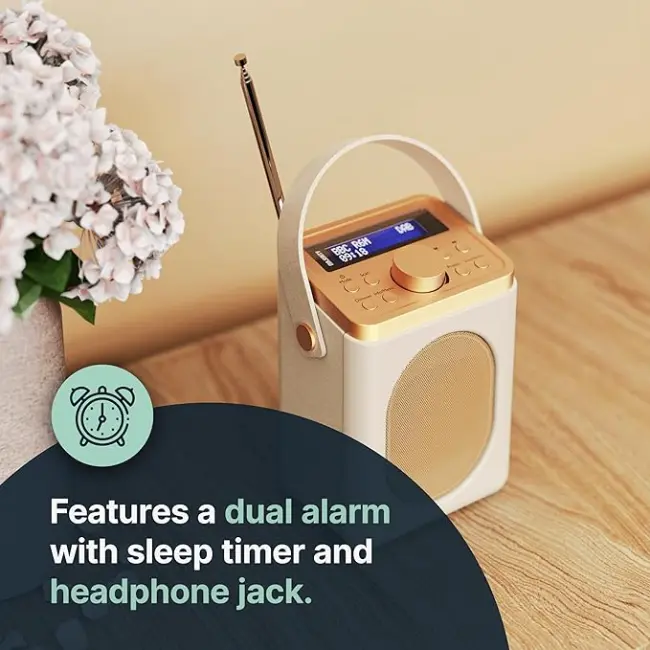 Majority Little Shelford Portable Radio | DAB+ Bluetooth | Cream | LSHDABCRM - Image 3