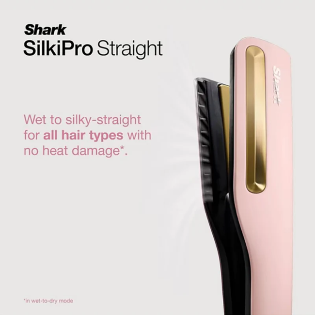 Shark SilkiPro Straight Hair Straightener + Dryer in One Tool - Rose Petal | HT401UKPK - Image 2
