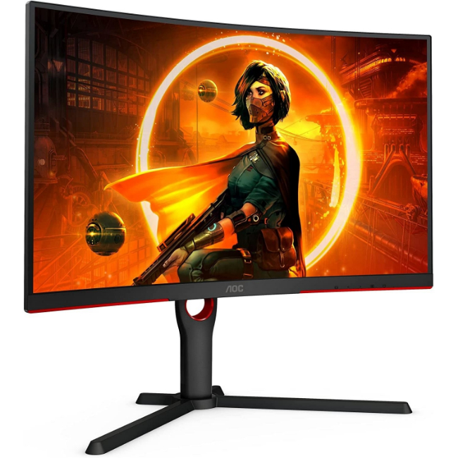 AOC 27" QHD 165Hz Curved Gaming Monitor - Black/Red | CQ27G3SU-BK - Image 2