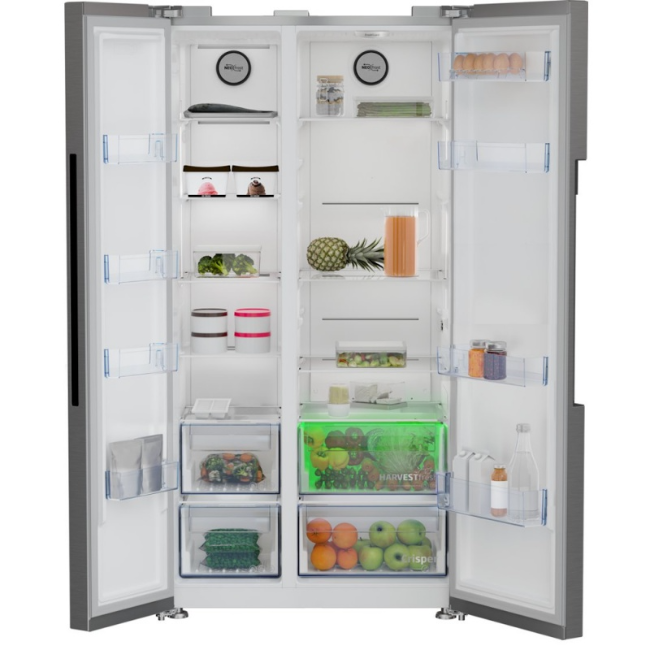 Beko American Style Fridge Freezer SbS - Stainless Steel | ASL1442VPS - Image 3 Beko American Style Fridge Freezer SbS - Stainless Steel | ASL1442VPS - Image 3