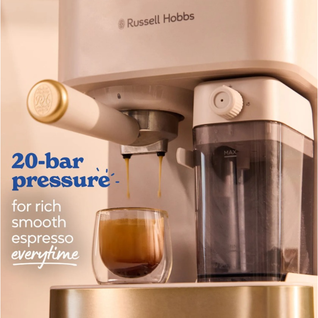 Russell Hobbs Café Genie Espresso Coffee Machine | Stone | 28760 - Image 7