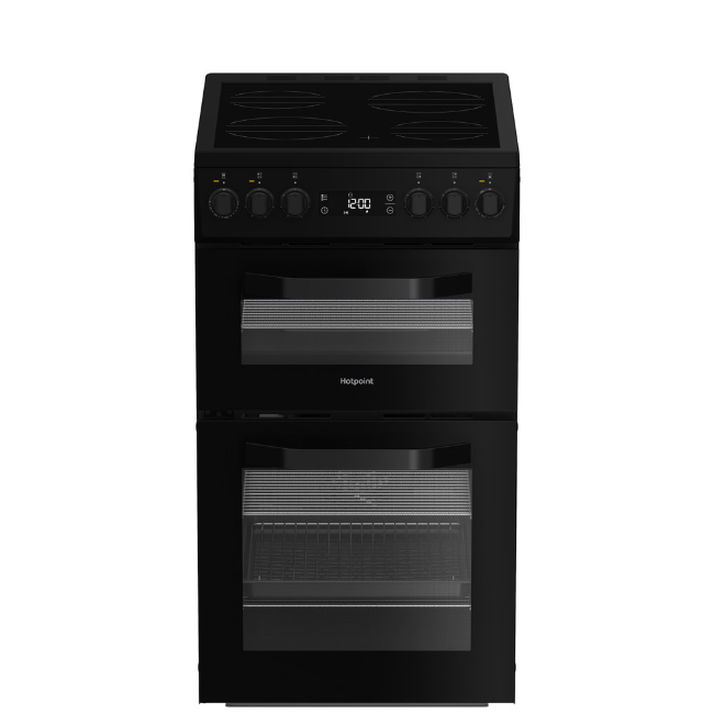 Hotpoint 50cm Freestanding Double Electric Cooker - Black | HDE5VDCB - Image 6