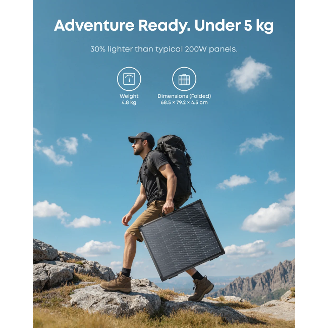 Anker Solix Ps200 Portable Solar Panel - Black | AS320011 - Image 3