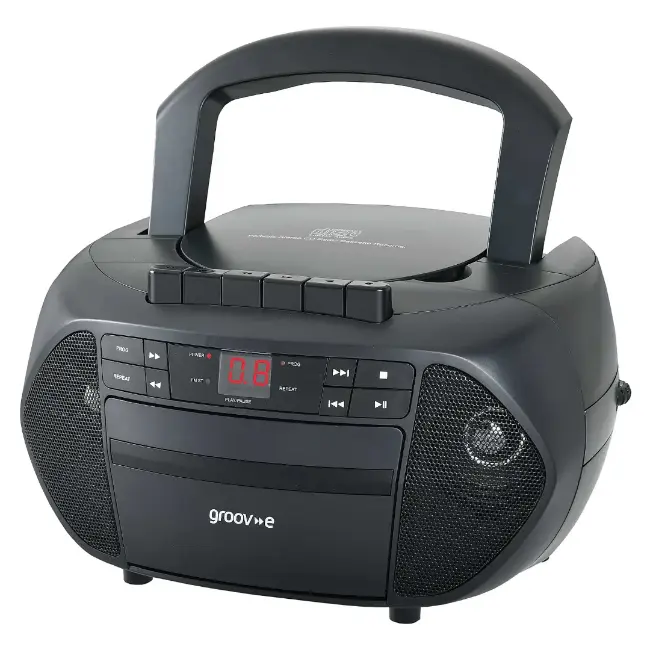 Groove Boombox CD Player | Cassette & FM Radio | Black | GVPS833BK - Image 1