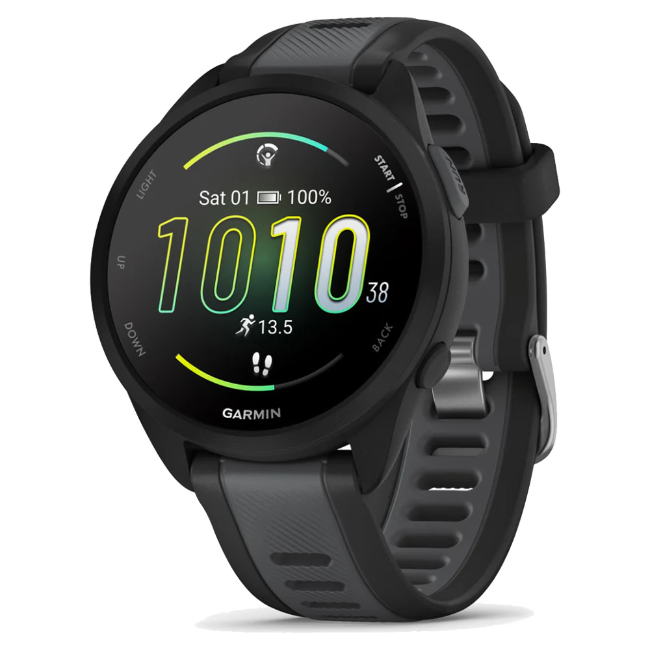 Garmin Forerunner 165 Music Smart Watch - Black and Slate Grey | 010-02863-30