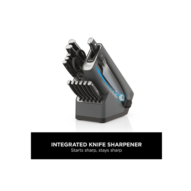 Ninja Foodi StaySharp Knife Block with Integrated Sharpener – Deluxe 14-Piece Set | Silver/Black | K32014EUUK - Image 5