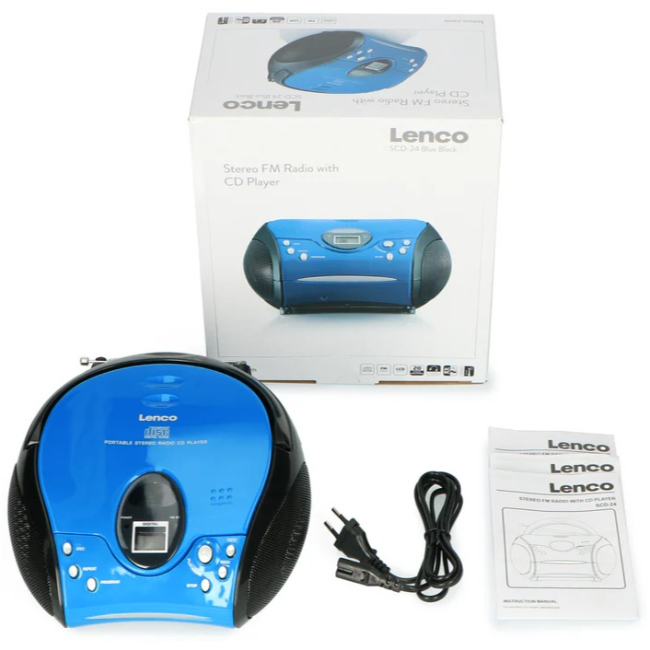 Lenco SCD-24 FM Radio With CD Player | Blue & Black | SCD-24-BLUE - Image 8