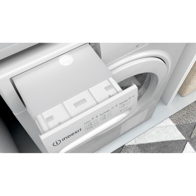 Indesit 8KG Condenser Tumble Dryer - White | I2D81W UK - Image 5 Indesit 8KG Condenser Tumble Dryer - White | I2D81W UK - Image 5