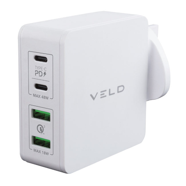 VELD Super Fast Charger 66W - 4 Port | VH66EW