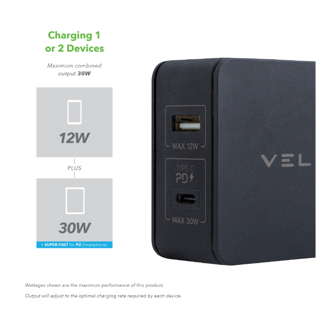 VELD Travel Charger 42W 2-Port Travel Charger UK/US/EU | VT42FB - Image 2
