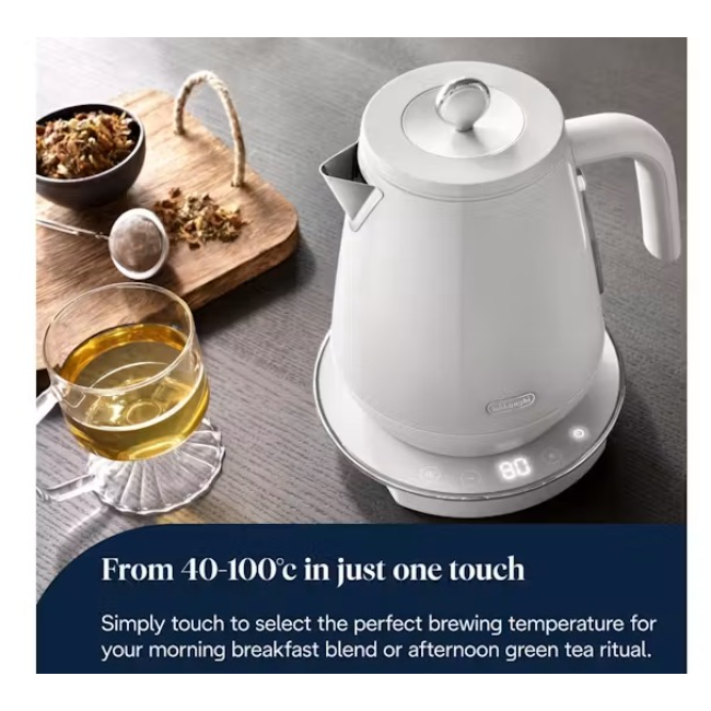 Delonghi 1.7L Eclettica Special Tea Kettle | White | KBY3011.W - Image 4