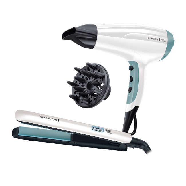 Remington  Shine Therapy Giftset - 2300w Hairdryer & Straightener | S8500GP Remington  Shine Therapy Giftset - 2300w Hairdryer & Straightener | S8500GP