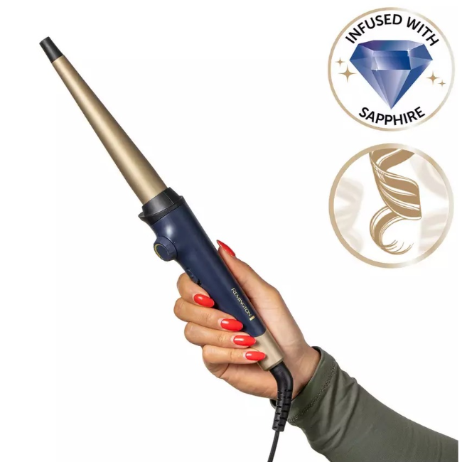 Remington Sapphire Luxe Curling Wand | Blue & Champagne | CI5805 - Image 2