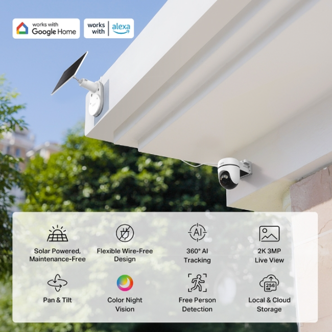 Tapo C610 2k Solar Security Camera Kit Pan / Tilt - White | TAPO-C610KIT - Image 5